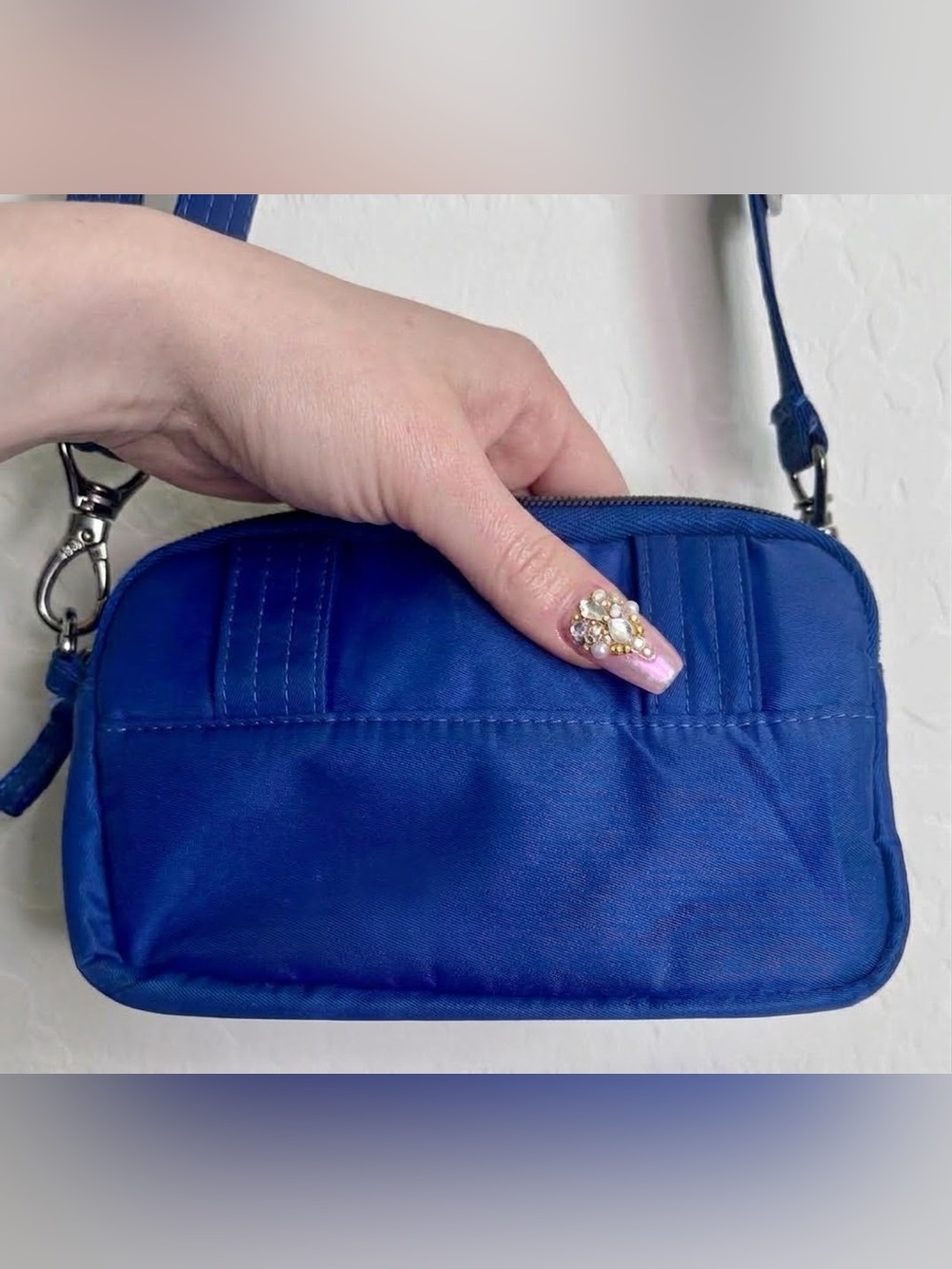 Lug Coupe LE Love Convertible Quilted Crossbody Bag w/Belt Strap {SAPHIRE BLUE} - Picture 5 of 13